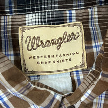 Load image into Gallery viewer, Vintage 90&#39;s WRANGLER &quot;Western Fashion Snap Shirts&quot; Cowboy Plaid Check Pearl Snap Popper Long Sleeve Shirt
