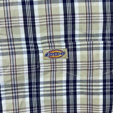 Load image into Gallery viewer, Dickies Beige Navy White Plaid Check Long Sleeve Cotton Shirt
