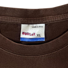 Load image into Gallery viewer, Early 00&#39;s Hurley Skater Surfer Logo Spellout Graphic Brown Short Sleeve T-Shirt
