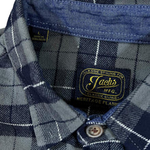 Load image into Gallery viewer, JACHS &quot;Heritage Flannel&quot; Classic Navy Grey Check Long Sleeve Flannel Shirt
