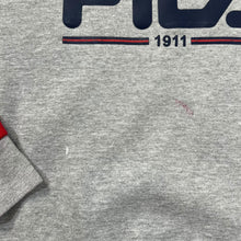 Load image into Gallery viewer, FILA Classic Big Logo Spellout Graphic Colour Block Crewneck Sweatshirt

