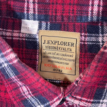 Load image into Gallery viewer, Vintage J.Explorer Red Navy White Plaid Check Long Sleeve Cotton Flannel Shirt
