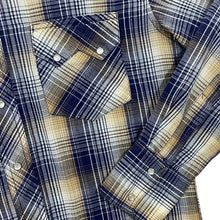 Load image into Gallery viewer, Vintage Rustler By Wrangler Cowboy Western Plaid Check Popper Long Sleeve Shirt
