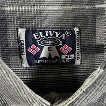 Load image into Gallery viewer, Vintage Elivya Sportswear Grey White Check Western Style Cotton Linen Long Sleeve Shirt
