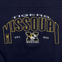 Load image into Gallery viewer, Vintage NCAA Missouri Tigers College Embroidered Spellout Black Sweatshirt
