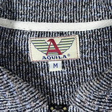 Load image into Gallery viewer, Vintage 90&#39;s Aquila Grey Black Navy Cotton 1/4 Zip Long Sleeve Pullover Shirt
