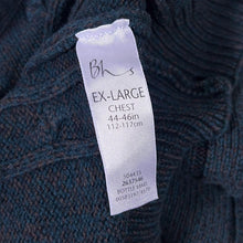 Load image into Gallery viewer, Vintage BHS Classic Blue-Green Blend Cotton Cable Knit Sweater Jumper
