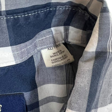 Load image into Gallery viewer, Levi&#39;s Signature Cowboy Western Blue Grey White Check Popper Button Long Sleeve Shirt
