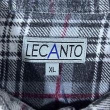 Load image into Gallery viewer, Vintage Lecanto Grey Red White Plaid Check Long Sleeve Cotton Flannel Shirt
