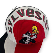 Load image into Gallery viewer, Vintage Amcap (1996) LOONEY TUNES “Sylvester” Embroidered Colour Block Baseball Cap
