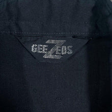 Load image into Gallery viewer, Vintage GeeZeds Rockabilly Cowboy Western Black Open Collar Short Sleeve Popper Shirt
