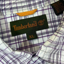 Load image into Gallery viewer, Vintage TIMBERLAND Classic Purple White Plaid Check Cotton Short Sleeve Shirt
