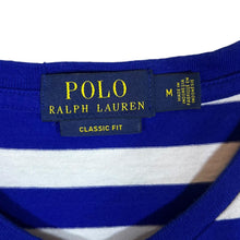 Load image into Gallery viewer, POLO RALPH LAUREN Embroidered Mini Pocket Logo Blue White Striped V-Neck T-Shirt
