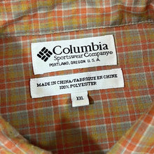 Load image into Gallery viewer, Vintage COLUMBIA SPORTSWEAR Orange Plaid Check Long Sleeve Polyester Button-Up Shirt
