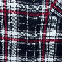 Load image into Gallery viewer, Vintage Vesta Red White Black Grey Plaid Check Long Sleeve Flannel Shirt

