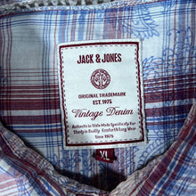 Load image into Gallery viewer, Jack &amp; Jones Cowboy Western Patterned Check Popper Long Sleeve Cotton Shirt
