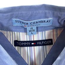 Load image into Gallery viewer, Tommy Hilfiger &quot;Super Chambray&quot; Classic Blue Cotton Blend Long Sleeve Button-Up Shirt
