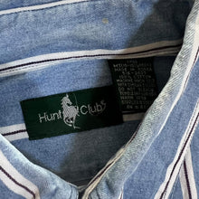 Load image into Gallery viewer, Vintage 90&#39;s Hunt Club Blue White Striped Long Sleeve Button-Up Cotton Shirt
