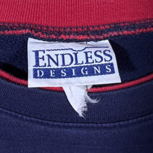 Load image into Gallery viewer, Vintage Endless Designs Embroidered Winter Bird Nature Navy Blue Sweatshirt
