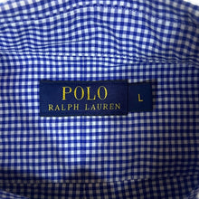 Load image into Gallery viewer, Polo Ralph Lauren Blue White Gingham Check Long Sleeve Button-Up Cotton Shirt

