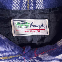 Load image into Gallery viewer, Vintage Henryk Navy White Red Yellow Plaid Check Long Sleeve Acrylic Flannel Shirt
