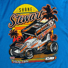 Load image into Gallery viewer, Shane Stewart "CJB Motorsports" Sprint Car Racing Spellout Graphic Blue T-Shirt
