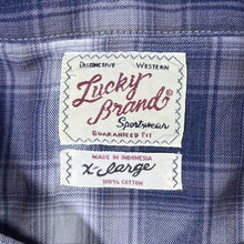 Load image into Gallery viewer, Lucky Brand Cowboy Western Plaid Check Long Sleeve Popper Cotton Shirt

