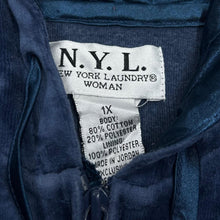 Load image into Gallery viewer, Early 00&#39;s NEW YORK LAUNDRY Y2K Classic Basic Essential Velvet Velour Zip Hooded Tracksuit Top
