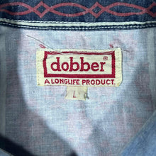 Load image into Gallery viewer, Vintage Dobber Cowboy Western Patterned Popper Blue Denim Long Sleeve Shirt
