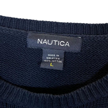 Load image into Gallery viewer, NAUTICA Classic Embroidered Mini Logo Navy Blue Knit Sweater Jumper
