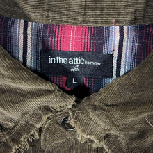 Load image into Gallery viewer, In The Attic Cowboy Western Style Plaid Check Corduroy Cord Panel Popper Long Sleeve Shirt

