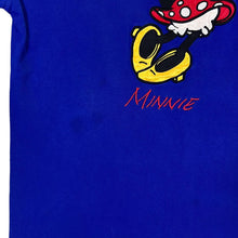 Load image into Gallery viewer, Vintage MICKEY INC. Disney &quot;MINNIE&quot; Embroidered Character Spellout Blue T-Shirt
