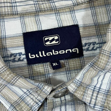 Load image into Gallery viewer, Early 00&#39;s BILLABONG Beige White Check Surfer Skater Short Sleeve Cotton Shirt
