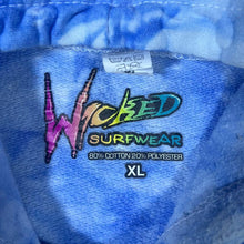 Load image into Gallery viewer, Wicked Surfwear Multi Colour Surfer Logo Blue Tie Dye Pullover Hoodie
