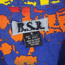 Load image into Gallery viewer, Vintage 90's B.S.R. Crazy Abstract Multi Coloured Short Sleeve Open Collar Cotton Shirt
