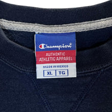 Load image into Gallery viewer, Vintage Champion Made In Mexico Embroidered Mini Logo Navy Blue Sweatshirt
