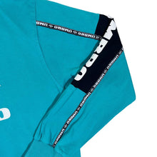 Load image into Gallery viewer, UMBRO Big Logo Spellout Graphic Tape Sleeve Turquoise Crewneck Sweatshirt
