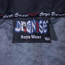 Load image into Gallery viewer, Early 00's Dognose "Danger Division" Goth Y2K Dragon Graphic Black Polyester Shirt
