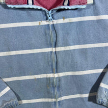 Load image into Gallery viewer, Vintage DEAL Blue White Striped Distressed Zip Sweatshirt Top
