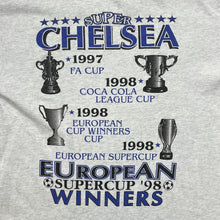 Load image into Gallery viewer, Vintage CHELSEA FC &quot;European Supercup &#39;98 Winners&quot; Football Souvenir Graphic Single Stitch T-Shirt
