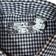 Load image into Gallery viewer, Vintage Holpen Cowboy Western Black White Check Short Sleeve Popper Cotton Blend Shirt
