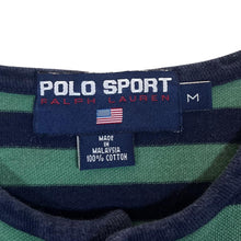Load image into Gallery viewer, Vintage POLO SPORT Ralph Lauren Navy Green Striped Henley Button T-Shirt
