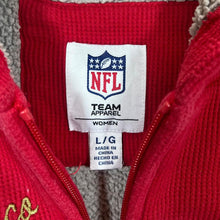 Load image into Gallery viewer, NFL SAN FRANCISCO 49ERS Embroidered Logo Spellout Fleece Lined Red Zip Hoodie
