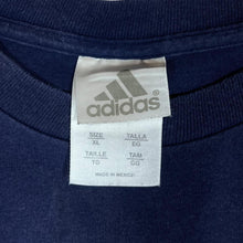Load image into Gallery viewer, Early 00&#39;s ADIDAS &quot;Las Vegas&quot; Embroidered Logo Spellout Faded Navy Blue T-Shirt
