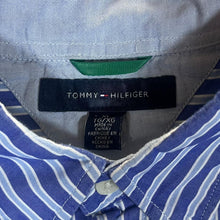 Load image into Gallery viewer, Tommy Hilfiger Blue White Striped Long Sleeve Button-Up Cotton Shirt
