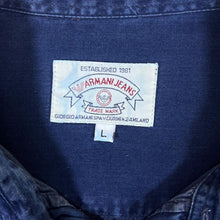 Load image into Gallery viewer, Early 00&#39;s ARMANI JEANS Classic Pocket Tab Navy Blue Cotton Long Sleeve Shirt
