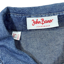 Load image into Gallery viewer, Vintage JOHN BANER JEANSWEAR Pearl Snap Popper Long Sleeve Cotton Blue Denim Shirt
