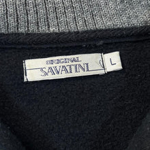 Load image into Gallery viewer, Vintage SAVATINI Woven Striped Panel 1/4 Zip Pullover Sweatshirt
