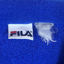 Load image into Gallery viewer, Early 00&#39;s FILA Embroidered Mini Logo Blue Zip Fleece Sweatshirt
