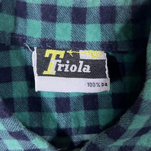 Load image into Gallery viewer, Vintage Triola Green Black Emo Plaid Check Long Sleeve Cotton Flannel Shirt
